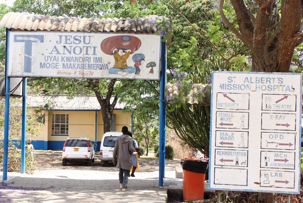 The Shona sign that greets people coming to St. Albert's Mission Hospital.