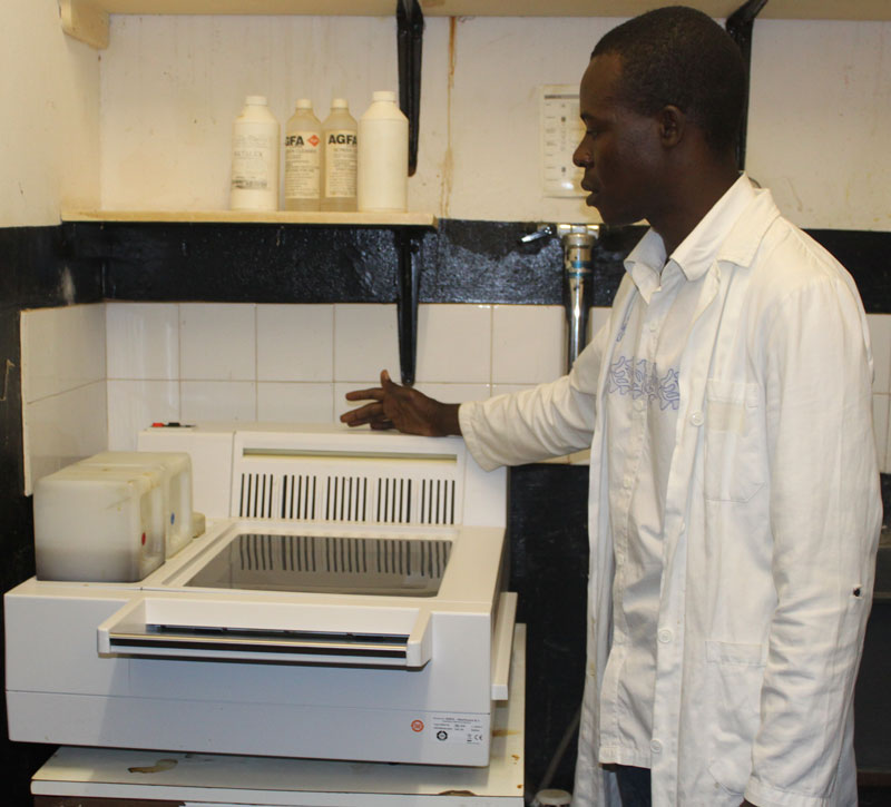 X-ray film processor and a mixer for the hospital’s chemistry laboratory