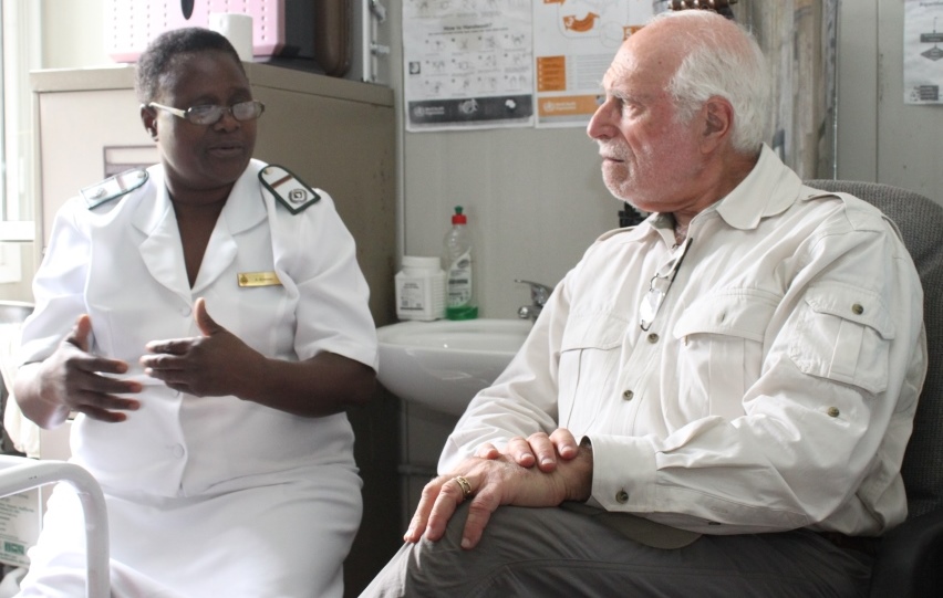 Dr. Lowell Schnipper and VIAC screening clinic manager Mrs. Angeline Bowman, registered midwife