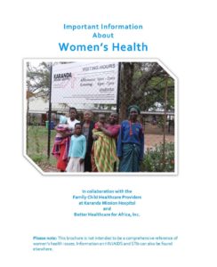 Image of the brochure "Important Information About Women's Health," English version