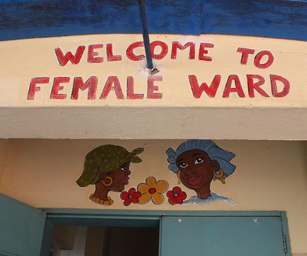 Sign that says Welcome to Female Ward
